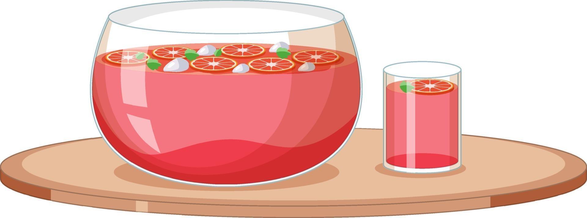Cócteles sin alcohol bebida de frutas sobre la mesa sobre fondo blanco. vector