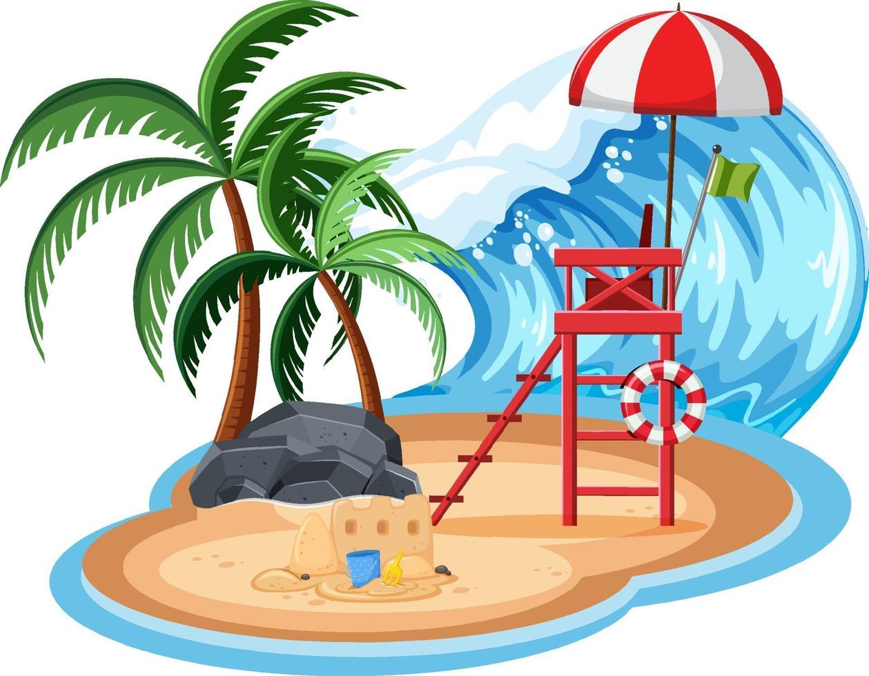 Children at the island isolated vector