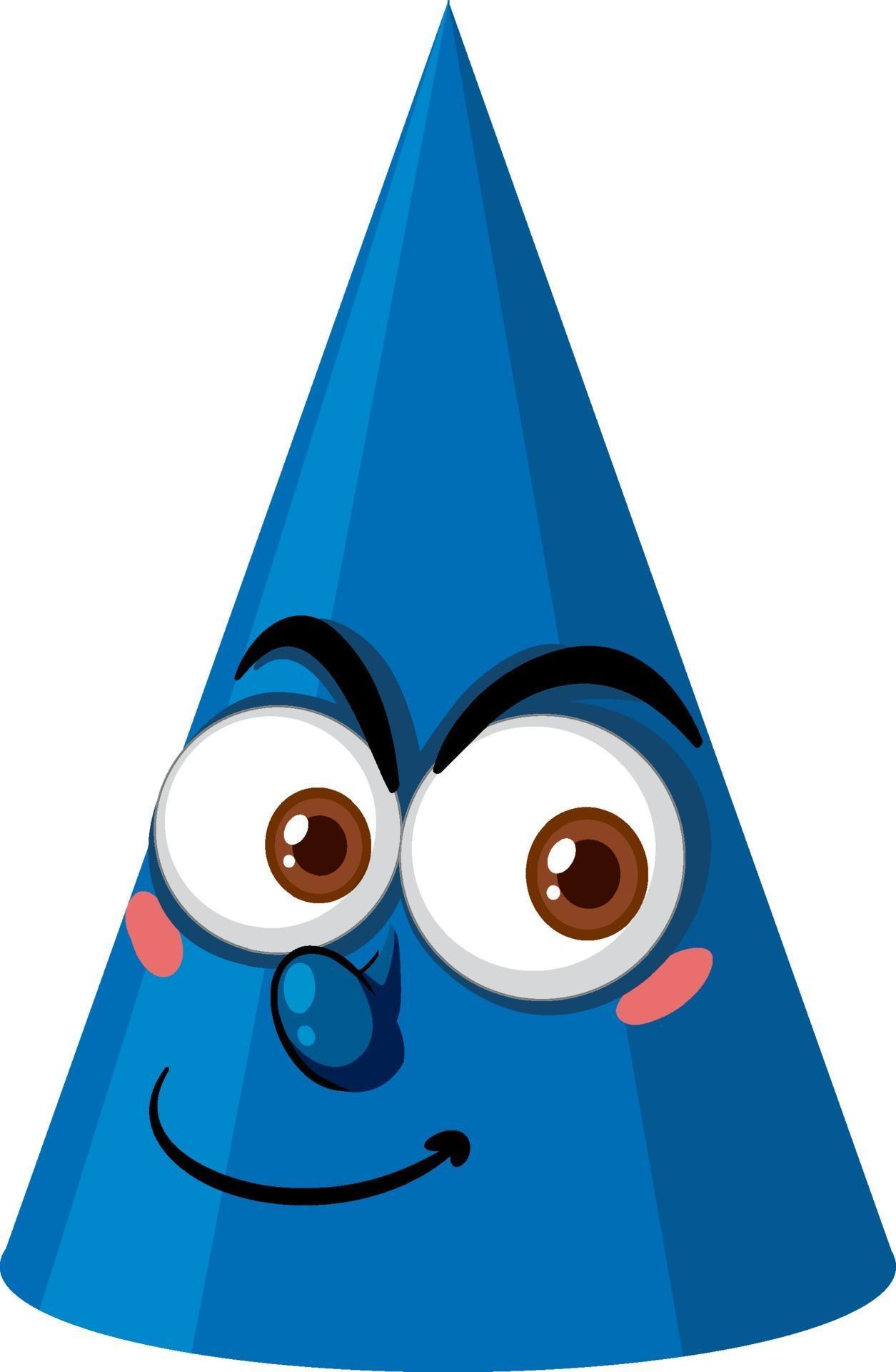 Cone cartoon character with face expression on white background 1970264