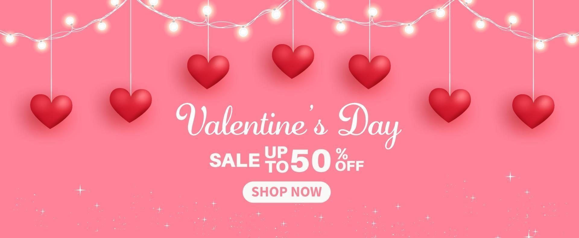 Valentine's day sale banner. vector