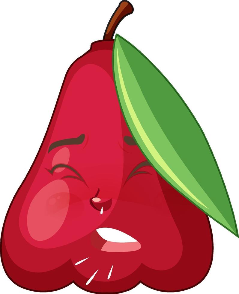 personaje de dibujos animados de manzana rosa con expresión facial vector