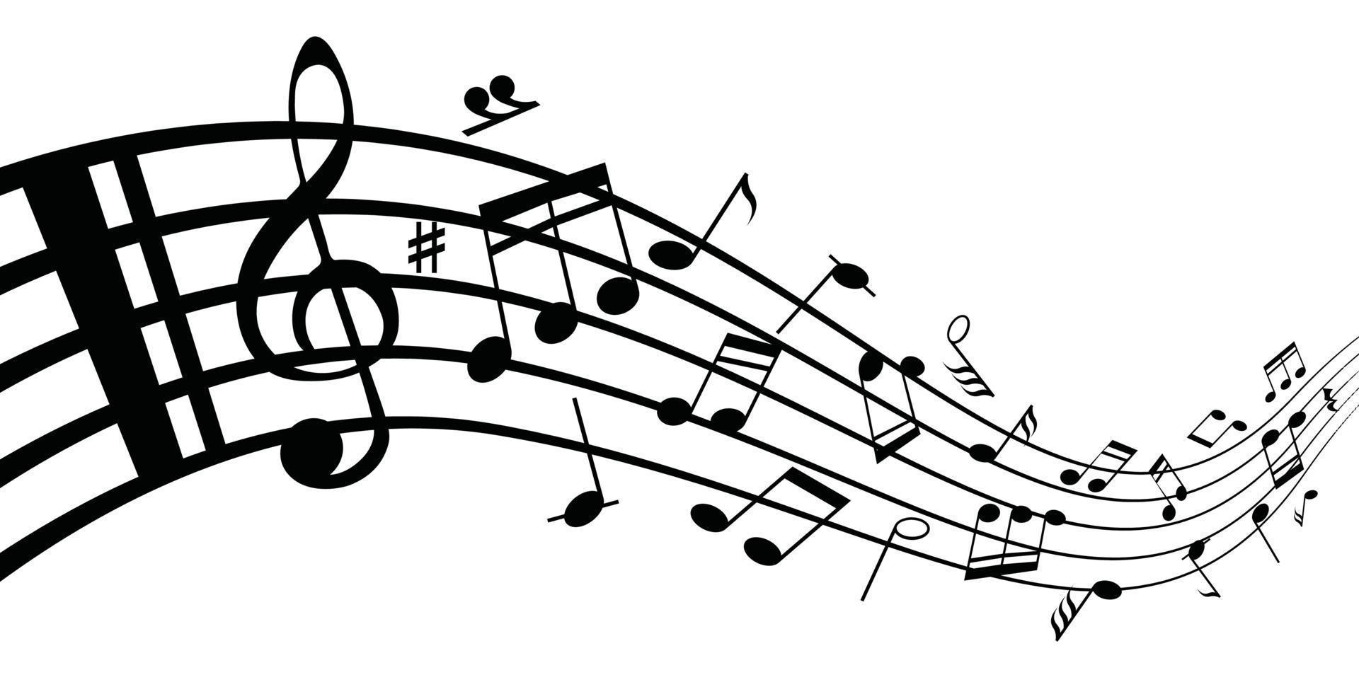 Collection of a musical notes and Music notes on a stave vector