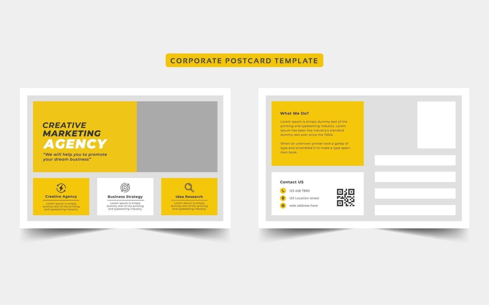 Corporate business postcard template vector