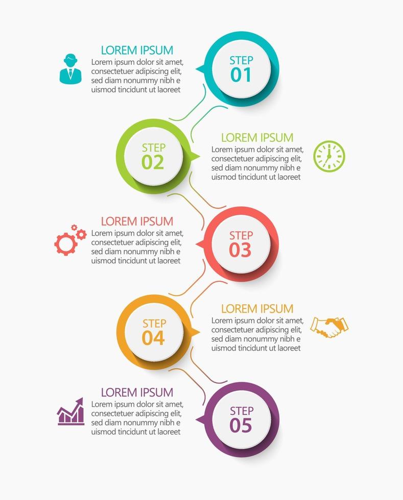 plantilla de conexión de infografía moderna con 5 opciones vector