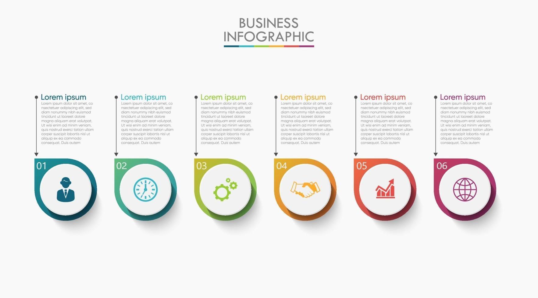 Infographics Icons With 6 Options vector