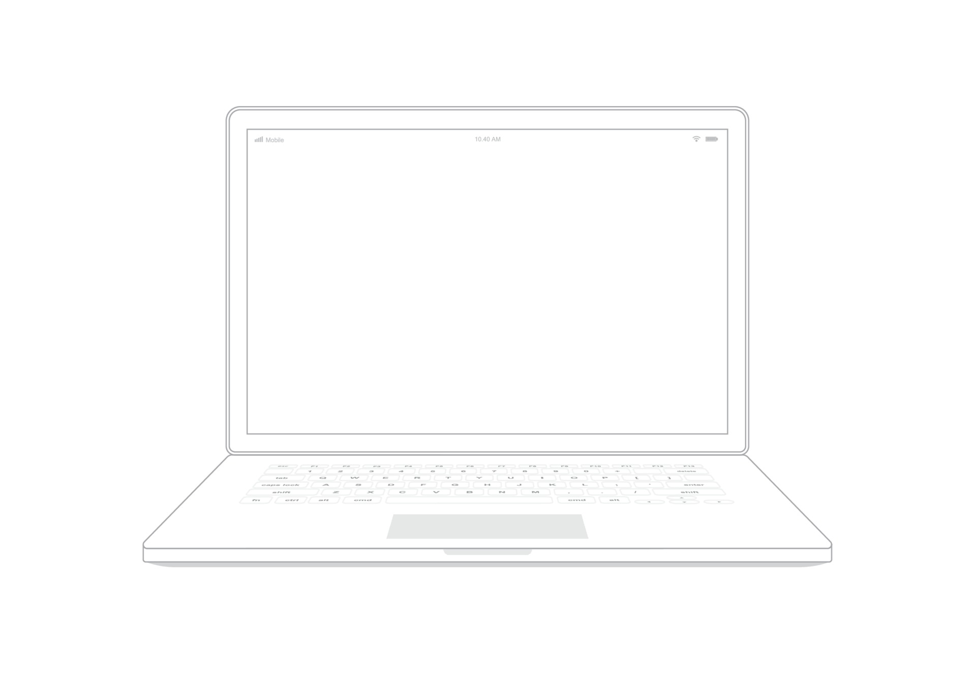 Laptop computer notebook outline on white background. 1970438 Vector