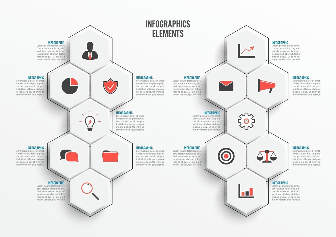 Vector infographic template with 3D paper label. Business concept with 10 options. For content, diagram, flowchart, steps, parts, timeline infographics, workflow, chart