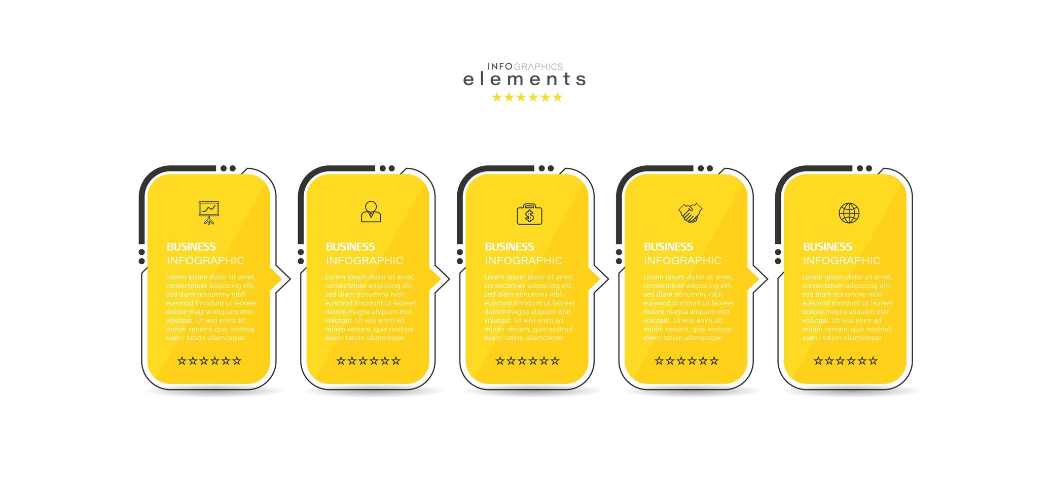 Infographic element with icons and 5 options or steps. vector