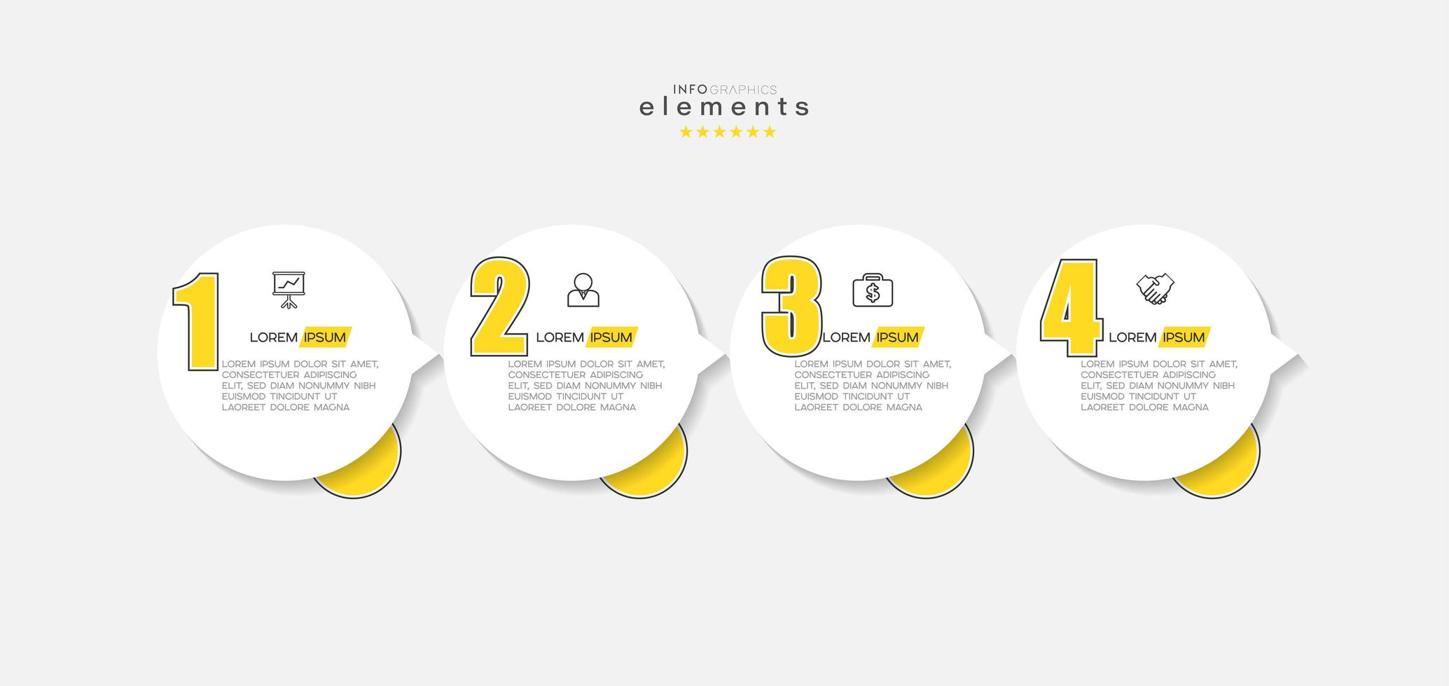 Infographic element with icons and 4 options or steps. vector
