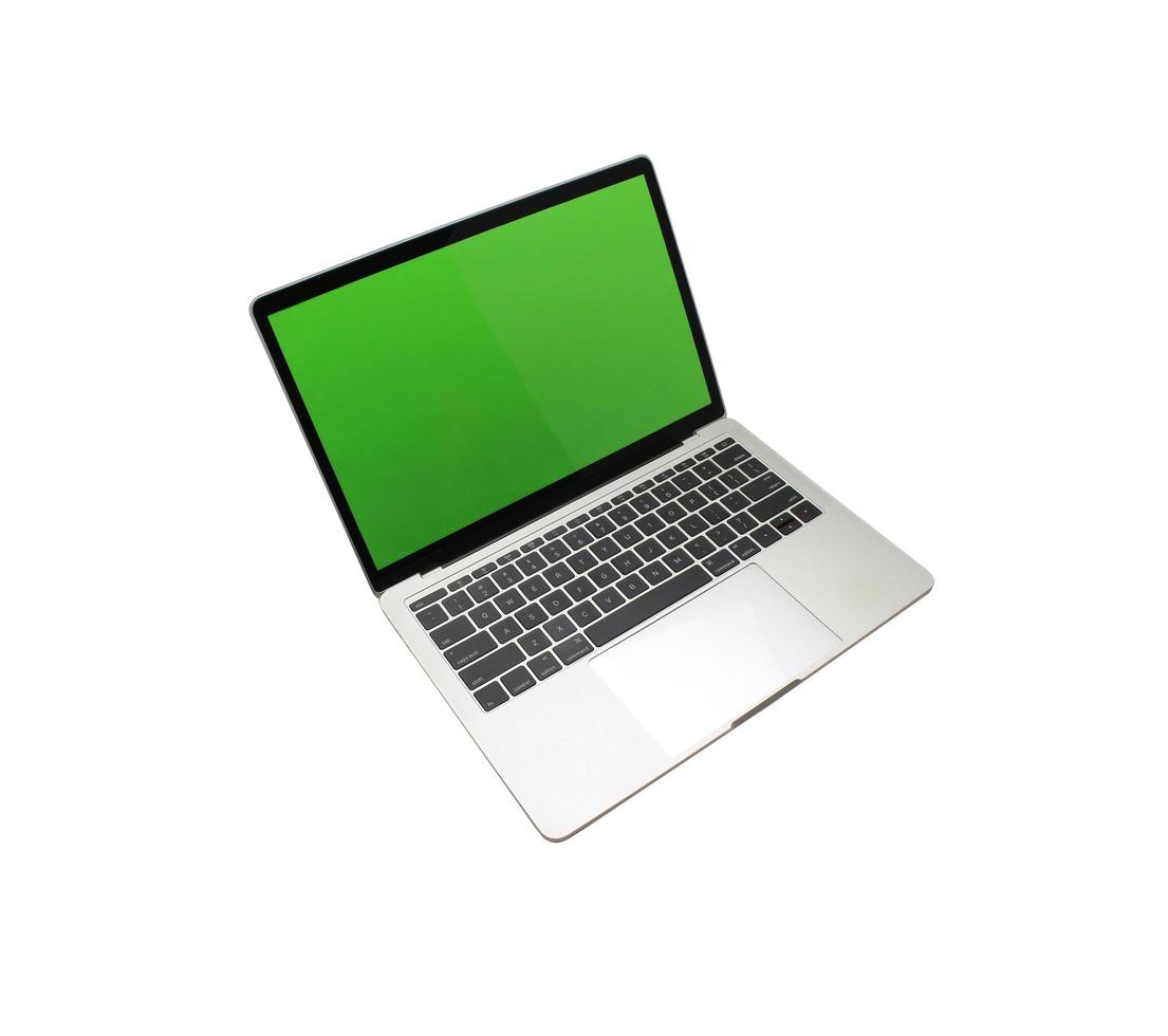 Silver laptop mock-up photo