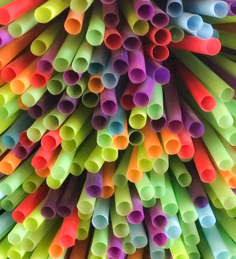 Colorful drinking straws photo