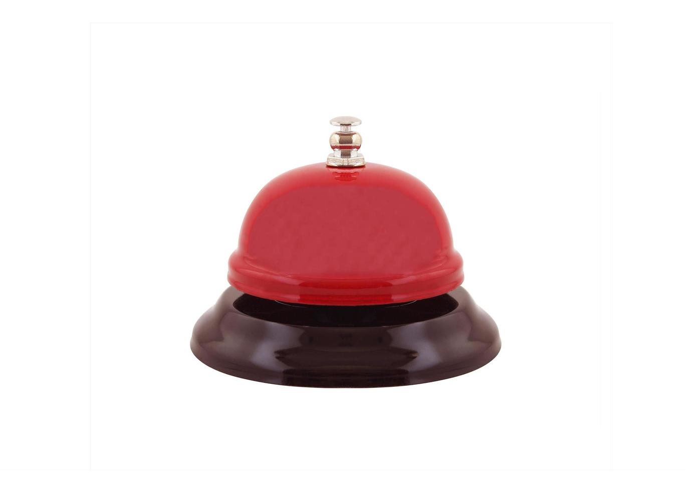 Red service bell on white photo