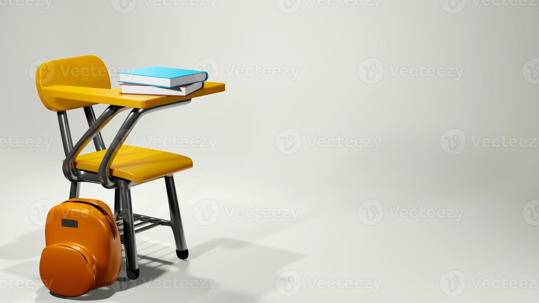 3D rendering of school supplies photo