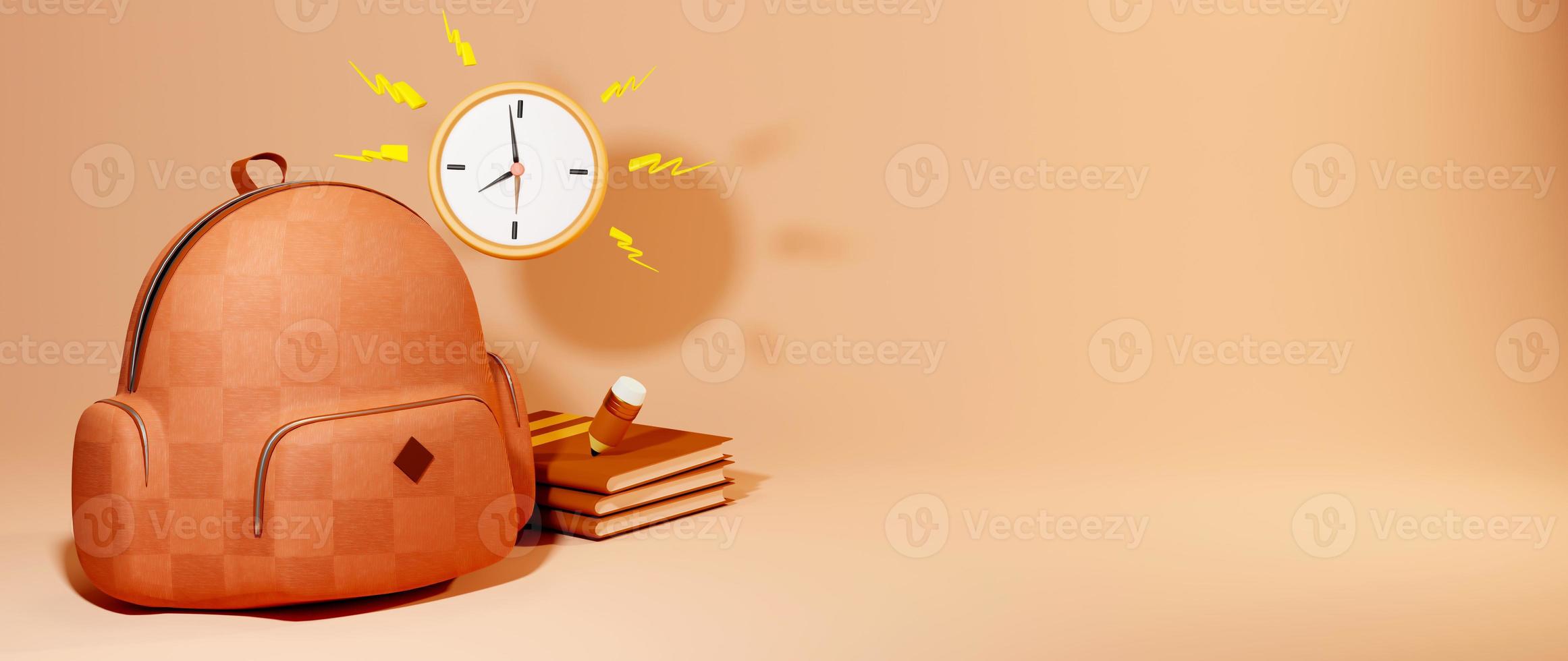 3D rendering of school supplies photo