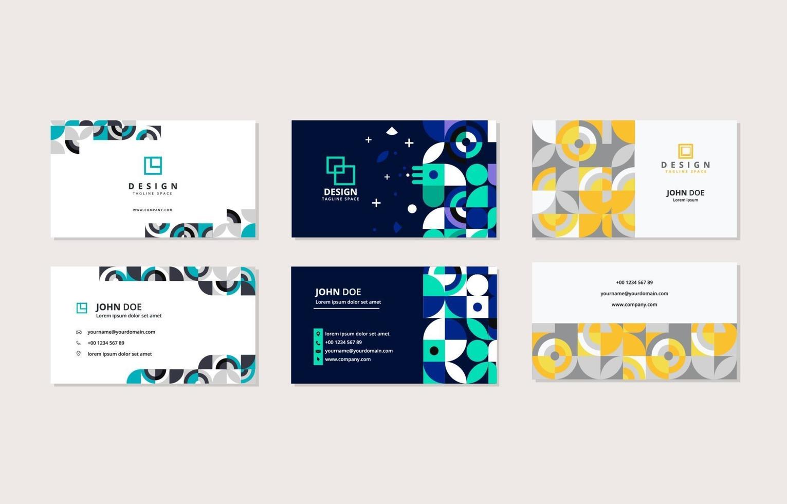 Geometric Abstract Business Name Card Template vector