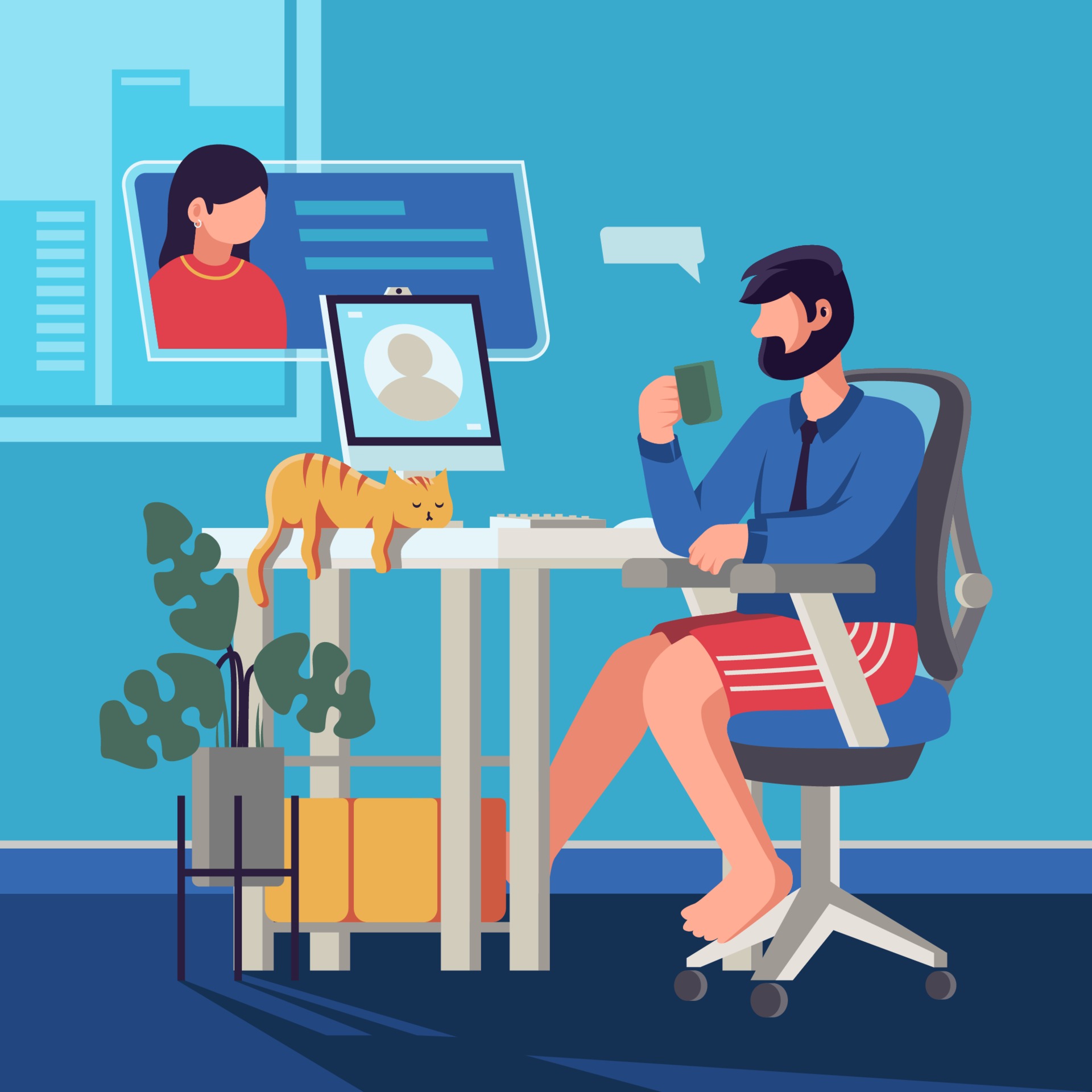 Virtual Meeting Free Vector Art (462 Free Downloads)
