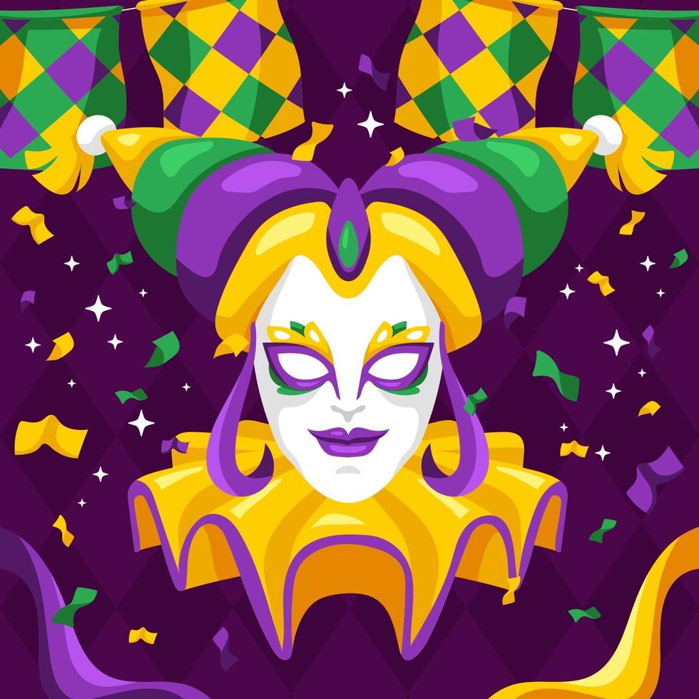 Mardi Gras with Mask Character vector
