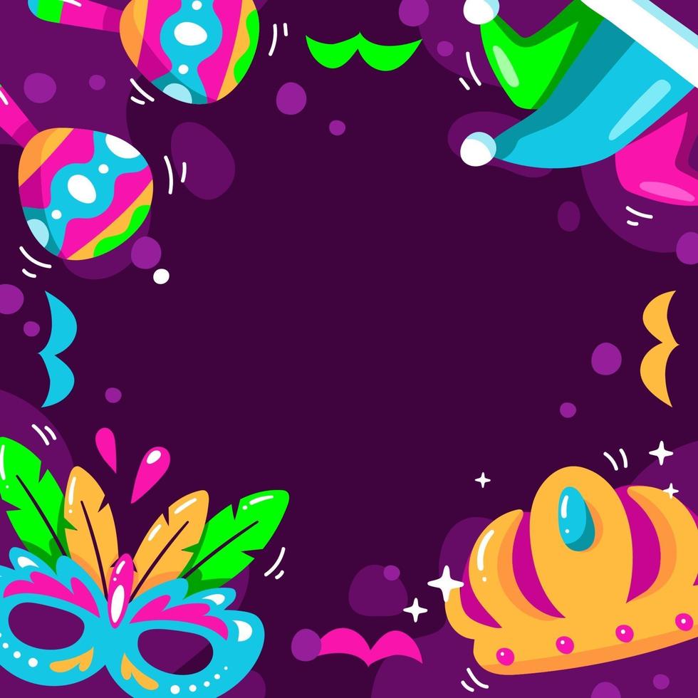 Mardi Gras con fondo morado vector