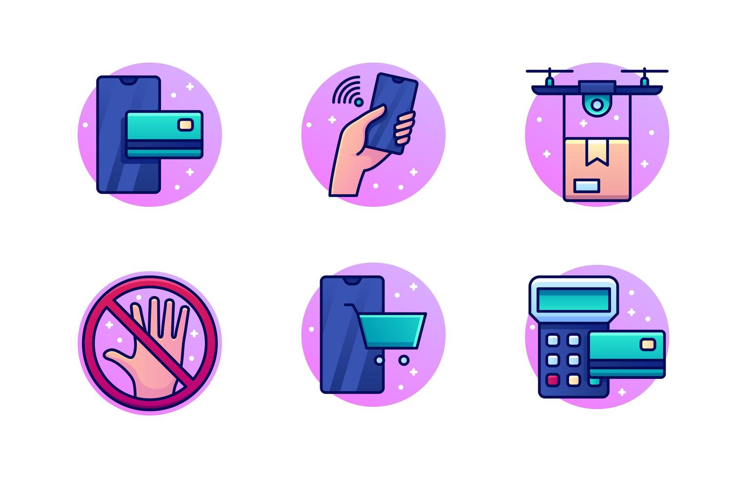 Contactless Technology Icon Collection vector