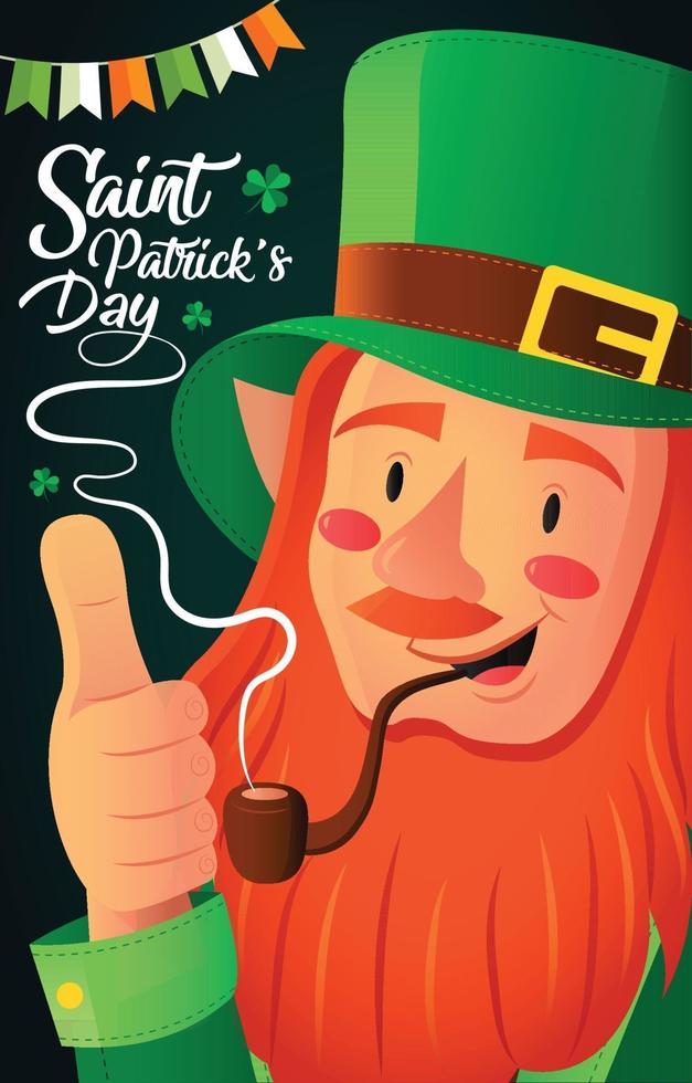 Leprechaun Close Up Face vector