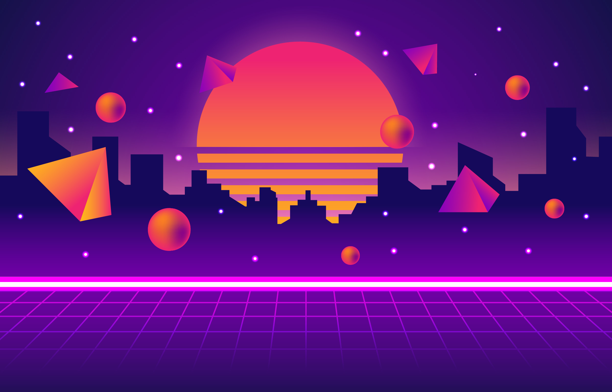 Neon City Vector Art, Icons, and Graphics for Free Download