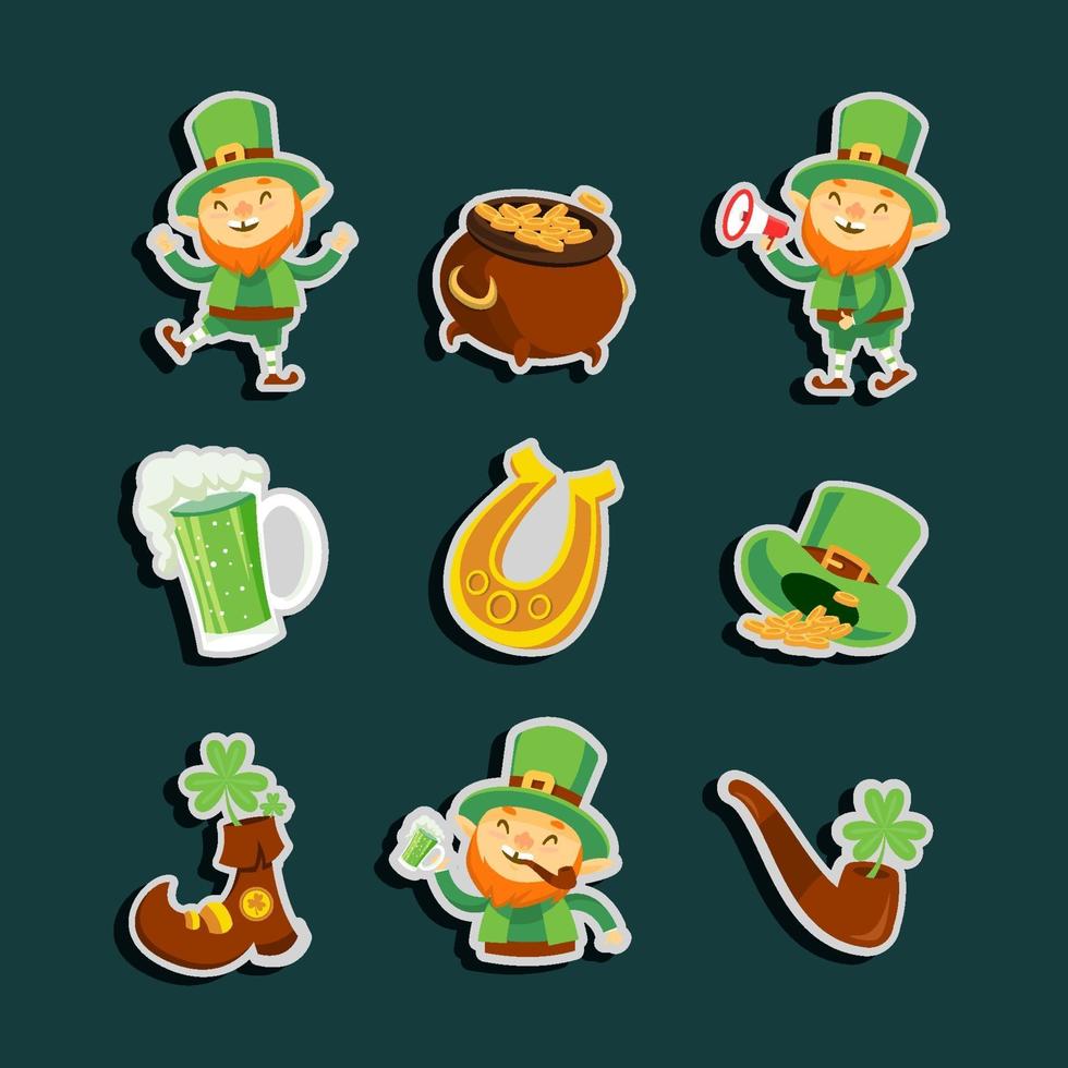 Little Green Leprechaun Sticker vector