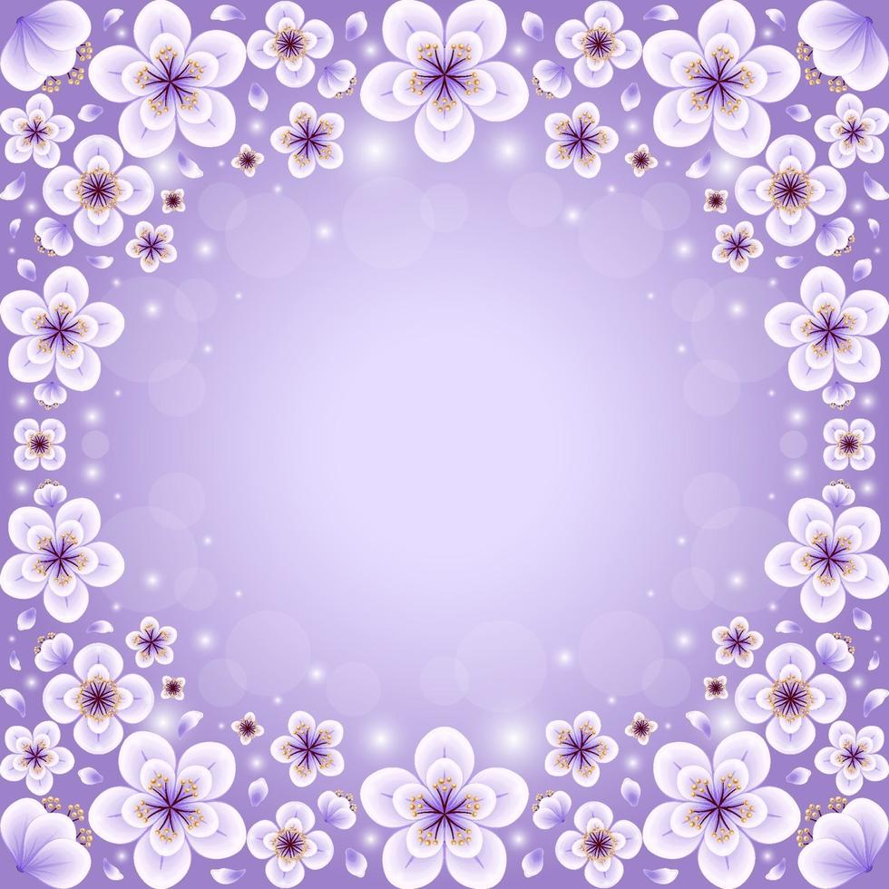 Beautiful Gradient Light Purple Cherry Blossom vector