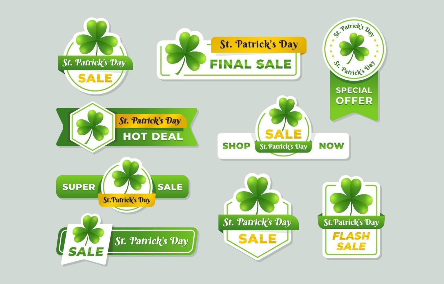 Clover Theme St. Patrick's Day Sale Label vector