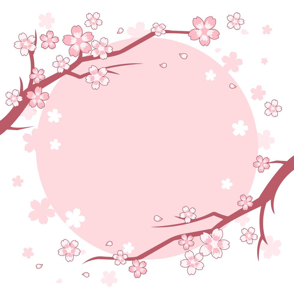 fondo de árbol de flor de cerezo rosa y blanco vector