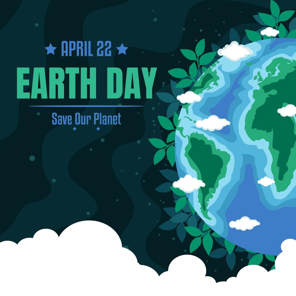 Earth Day in Dark Shades vector