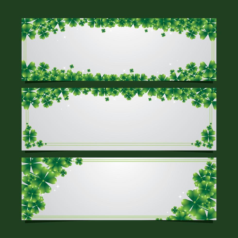 concepto de banner de hoja de trébol verde vector