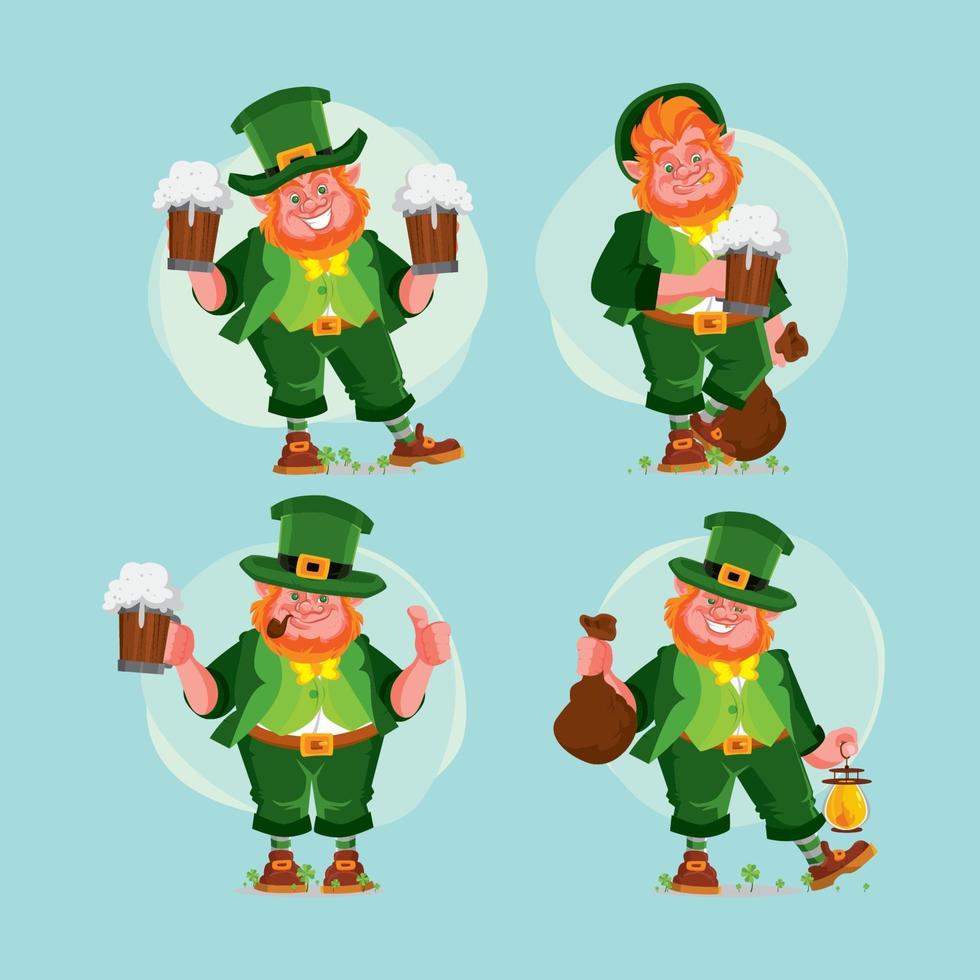 personaje de duende celebrando el día de san patricio vector