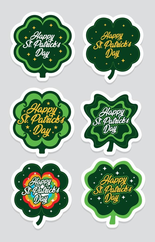 Shamrock Leaf St.Patrick's Sticker Concept vector