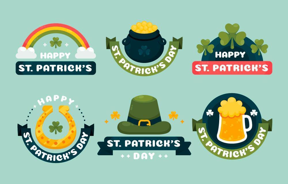 ST. Patrick's Day Label Collection vector