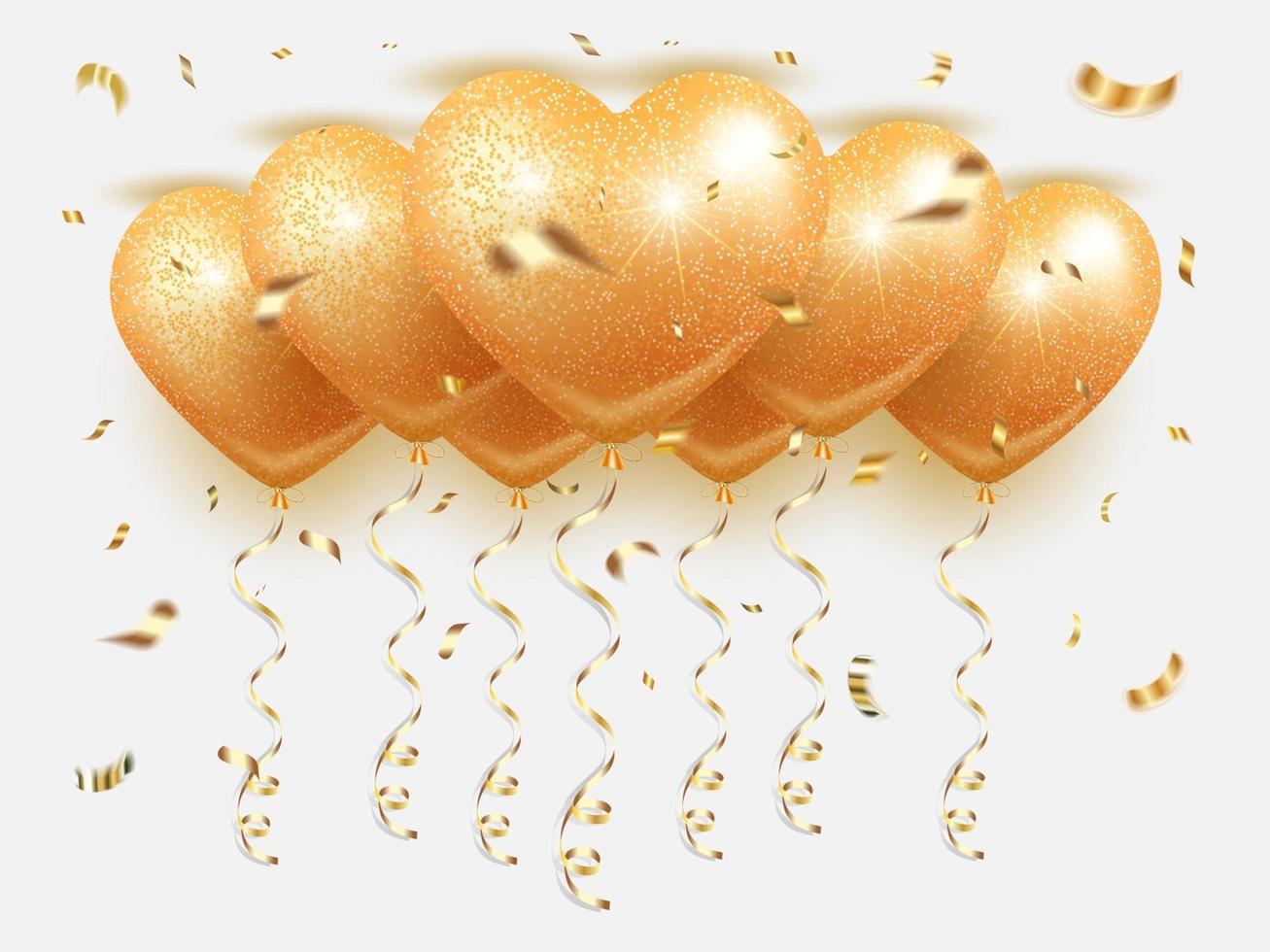 bunch of golden balloons on ceiling vector