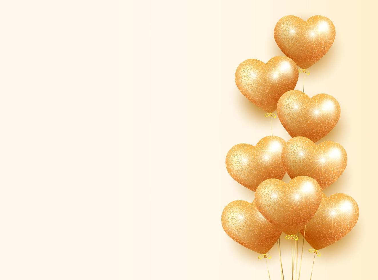 Golden glitter balloons banner vector