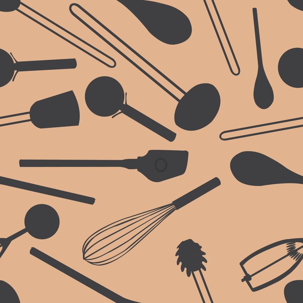 kitchen tools pattern seamless background vector