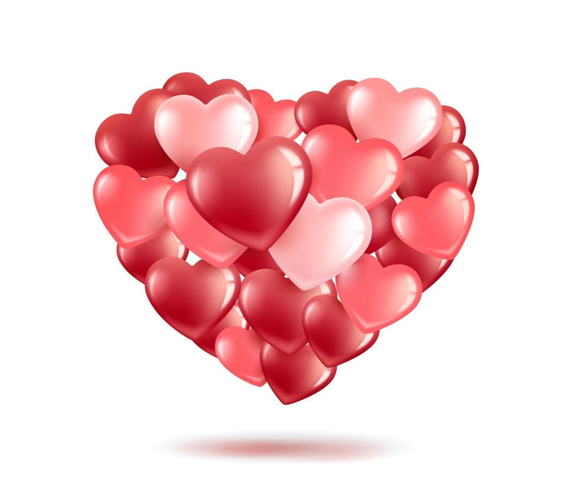 heart shaped balloons vector