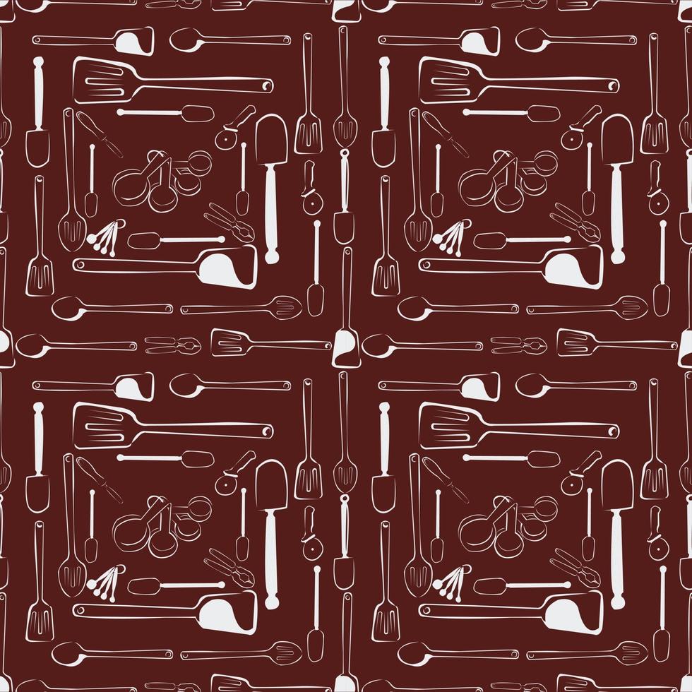 kitchen tools pattern seamless background vector