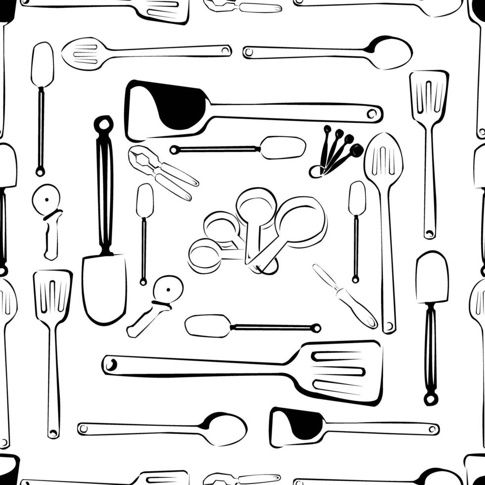 Fondo transparente de patrón de herramientas de cocina vector