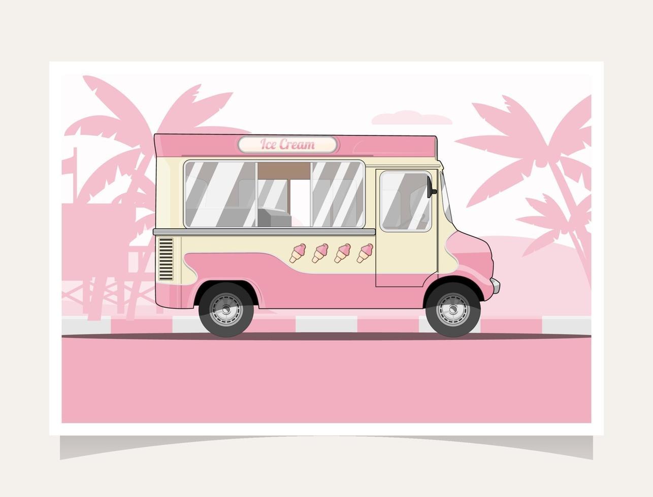 Flat Design Ice Cream Truck vector