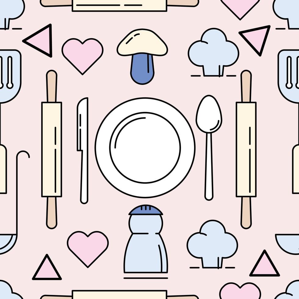 kitchen tools pattern seamles background vector