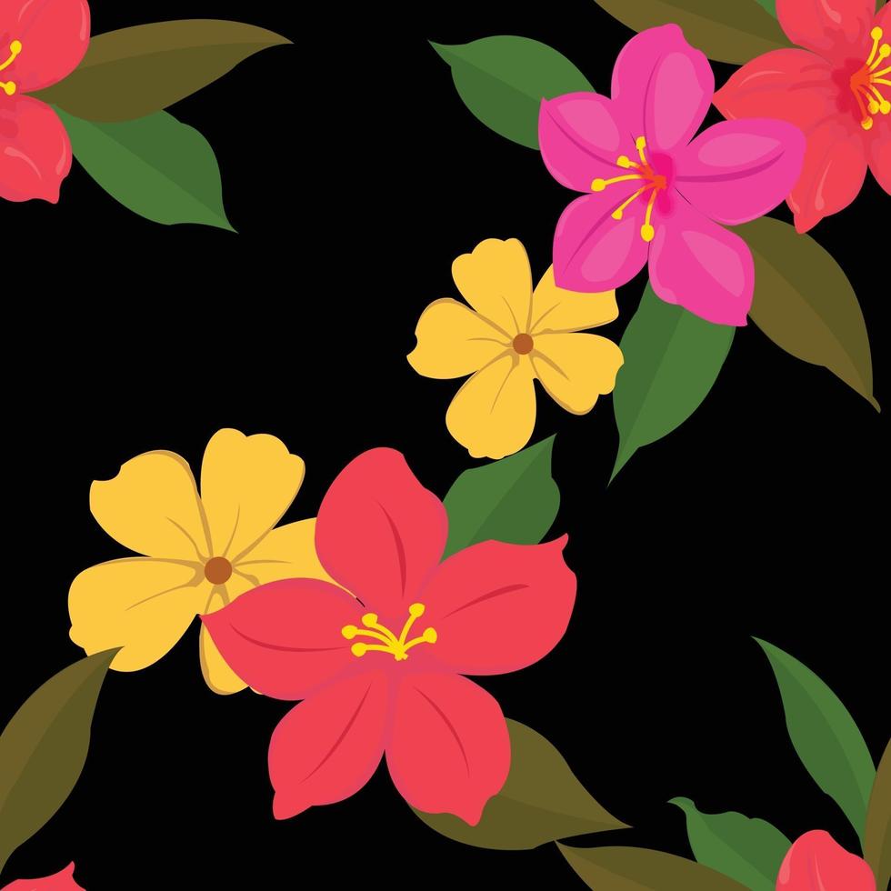 flower cute pattern seamles background vector
