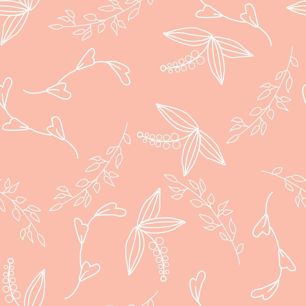flower and leaf cute seamless pattern background vector