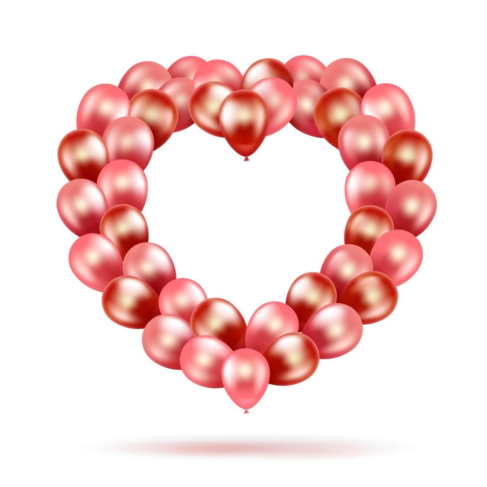 Vector Heart Shaped Balloon Frame