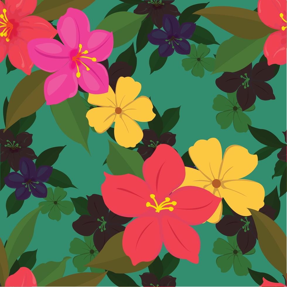 flower cute pattern seamles background vector