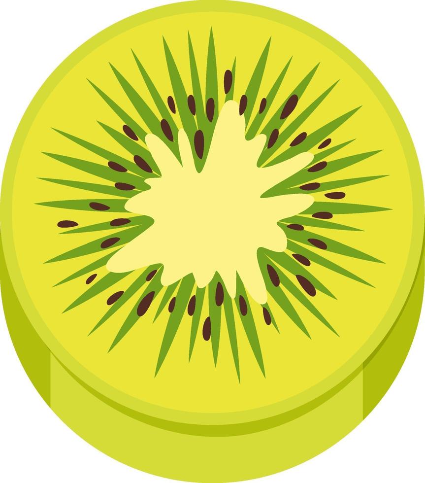 Sliced green kiwi in half on white background vector