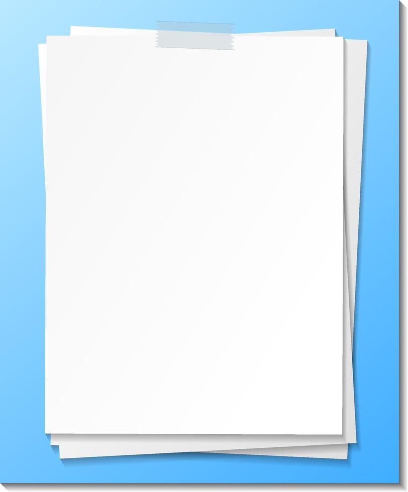 Empty paper note template stick with tape vector