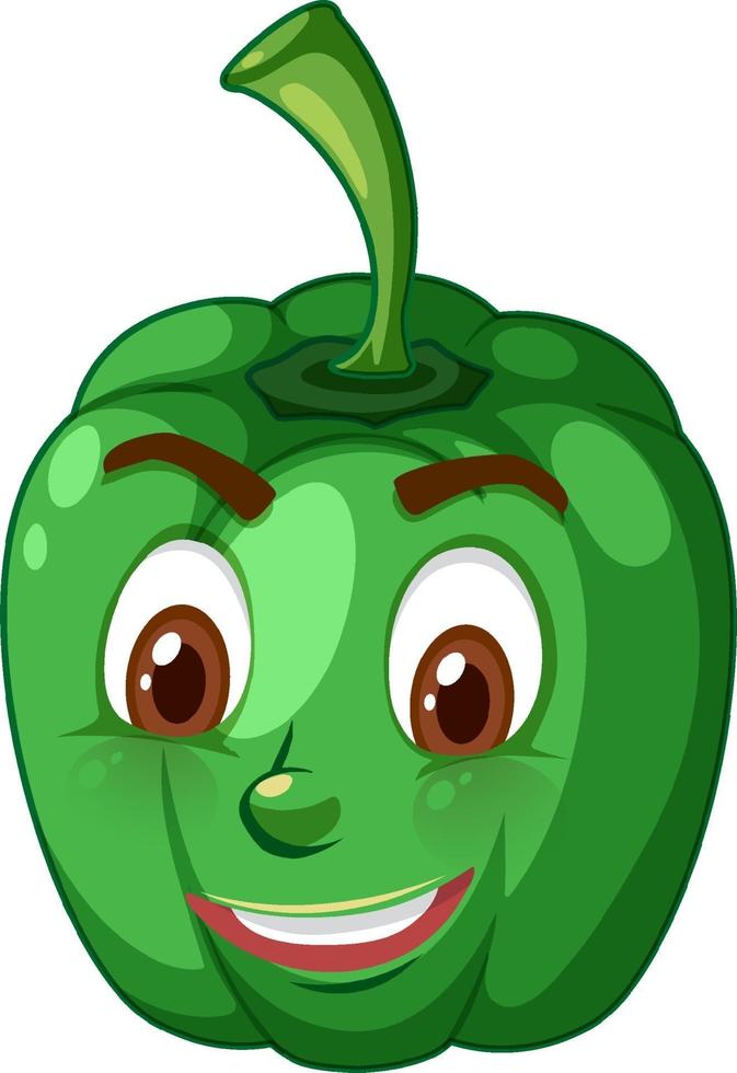 Capsicum cartoon character with facial expression vector