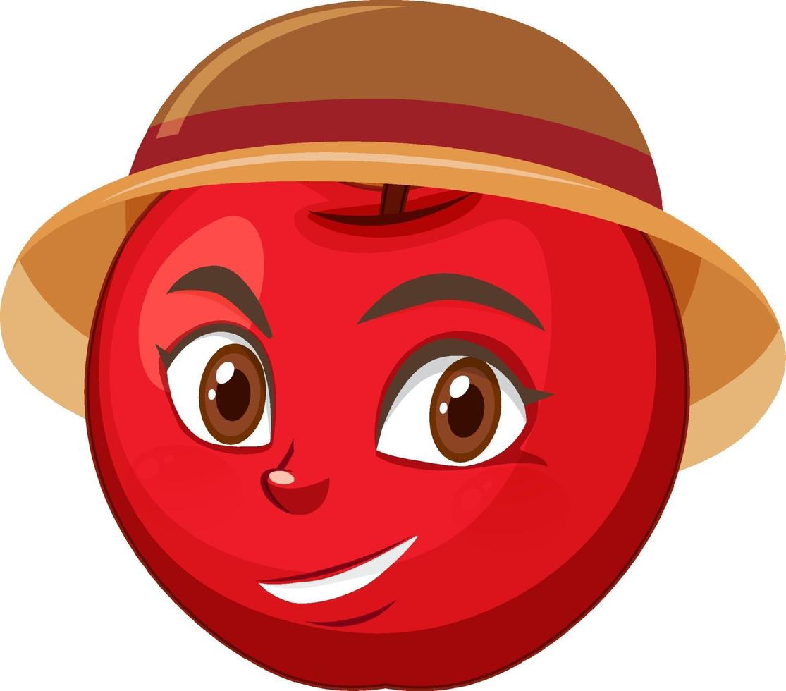 Apple cartoon character with facial expression vector